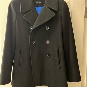 Calvin Klein Classic Black Peacoat for Men